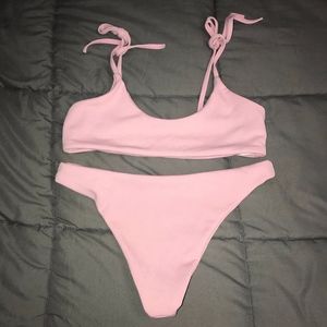 Zaful Dusty Pink Tie Bikini